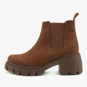 Brown Suede Ankle Chelsea Boots